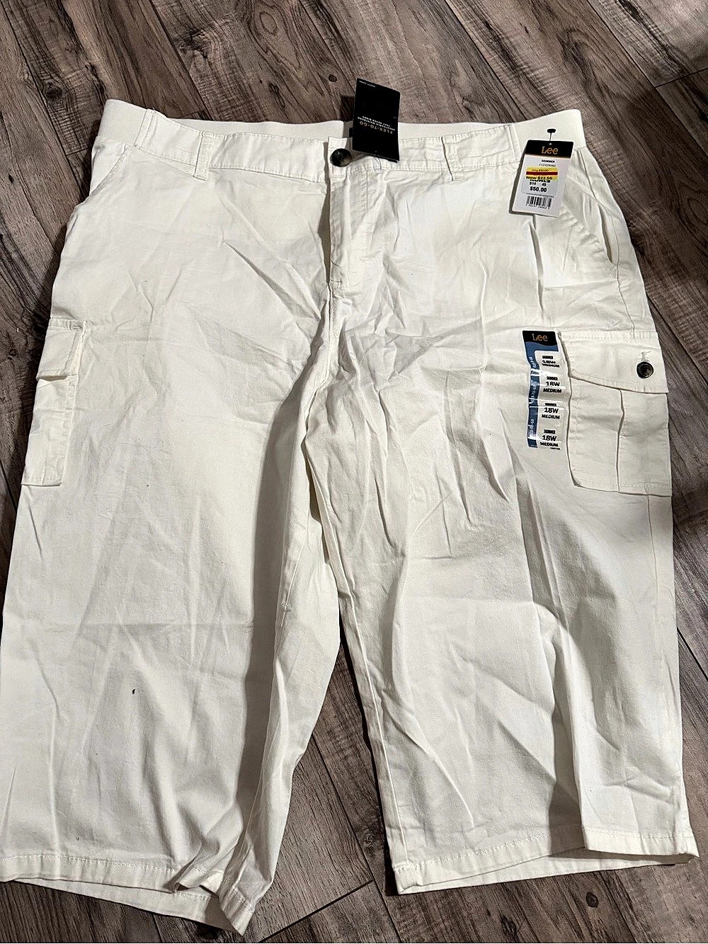 Lee Skimmer Capri Pants White Waist 18W NWT